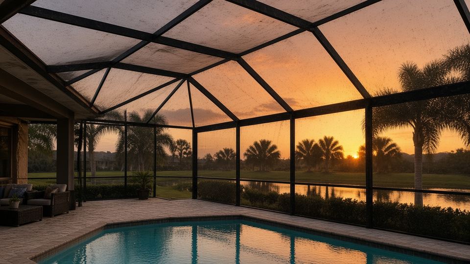 Hot glare on roof mesh
